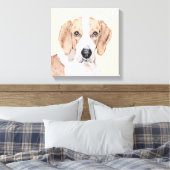 アメリカン絵画フォックスハウンド – Cuteオリジナルドッグアート キャンバスプリント (インサイチュ (寝室))