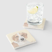 アメリカン絵画フォックスハウンド – Cuteオリジナルドッグアート ストーンコースター (横)