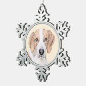 アメリカン絵画フォックスハウンド – Cuteオリジナルドッグアート スノーフレークピューターオーナメント (右)