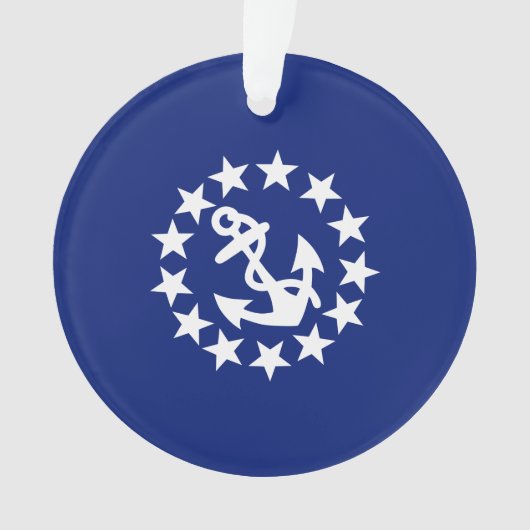 アメリカン航海のヨット国旗ネイビーブルーデコール オーナメント (正面)