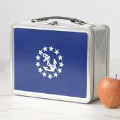 アメリカン航海のヨット国旗ネイビーブルーデコール メタルランチボックス (インサイチュ)