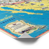 アメリカン航空のシステムマップ ポスター (角)