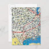 アメリカン航空のシステムマップ ポストカード (正面/裏面)