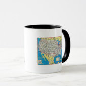 アメリカン航空のシステムマップ マグカップ (正面右)