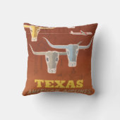 アメリカン航空のテキサス州行きの旅行ポスター クッション (裏面)