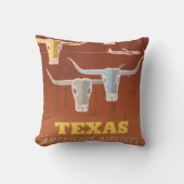 アメリカン航空のテキサス州行きの旅行ポスター クッション (正面)