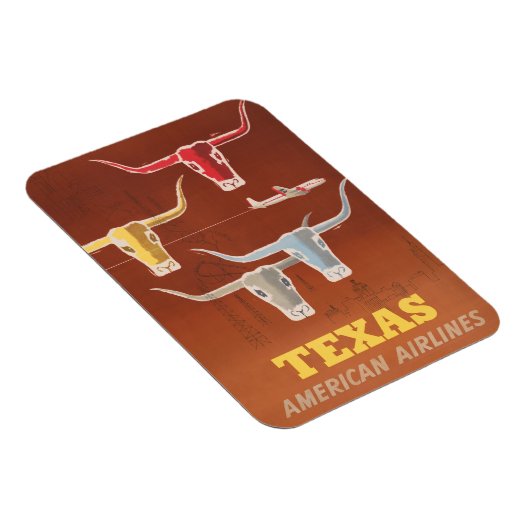 アメリカン航空のテキサス州行きの旅行ポスター マグネット (右側)