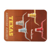 アメリカン航空のテキサス州行きの旅行ポスター マグネット (横)