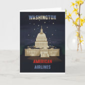 アメリカン航空のヴィンテージ旅行ポスター カード (黄色い花)