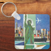 アメリカン航空のヴィンテージ旅行ポスター キーホルダー (正面)