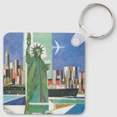 アメリカン航空のヴィンテージ旅行ポスター キーホルダー (裏面)