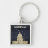 アメリカン航空のヴィンテージ旅行ポスター キーホルダー (正面)