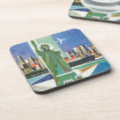 アメリカン航空のヴィンテージ旅行ポスター コースター (左側)