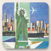 アメリカン航空のヴィンテージ旅行ポスター コースター (正面)