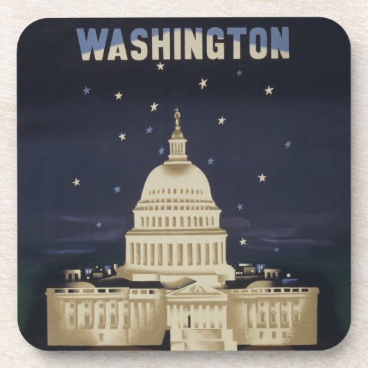 アメリカン航空のヴィンテージ旅行ポスター コースター (正面)