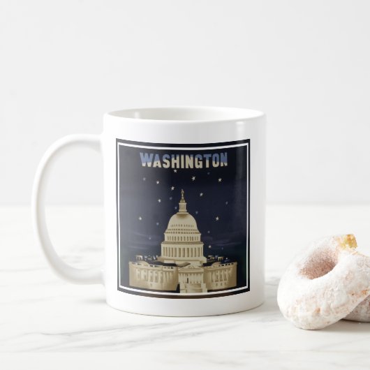 アメリカン航空のヴィンテージ旅行ポスター コーヒーマグカップ (ドーナツ)