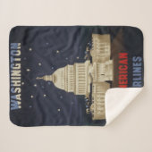 アメリカン航空のヴィンテージ旅行ポスター シェルパブランケット (正面(横))