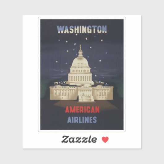 アメリカン航空のヴィンテージ旅行ポスター シール (シート)