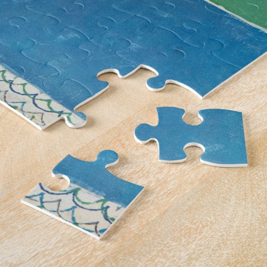 アメリカン航空のヴィンテージ旅行ポスター ジグソーパズル (側面)