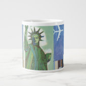 アメリカン航空のヴィンテージ旅行ポスター ジャンボコーヒーマグカップ (正面)