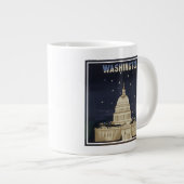 アメリカン航空のヴィンテージ旅行ポスター ジャンボコーヒーマグカップ (正面右)