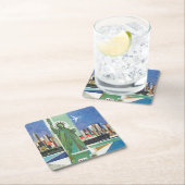 アメリカン航空のヴィンテージ旅行ポスター スクエアペーパーコースター (インサイチュ)