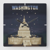 アメリカン航空のヴィンテージ旅行ポスター スクエア壁時計 (正面)