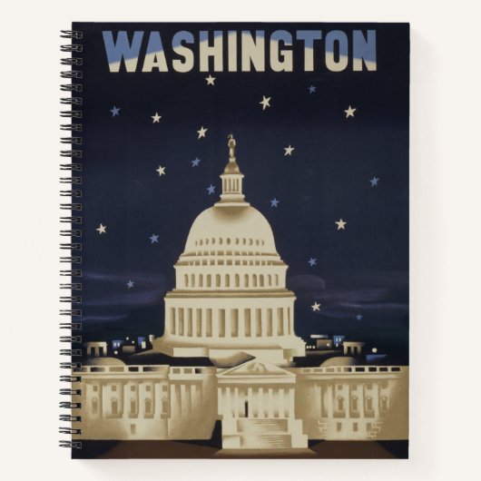 アメリカン航空のヴィンテージ旅行ポスター ノートブック (正面)