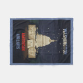 アメリカン航空のヴィンテージ旅行ポスター フリースブランケット (正面(横))