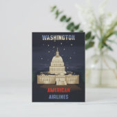 アメリカン航空のヴィンテージ旅行ポスター ポストカード (スタンド正面)