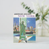 アメリカン航空のヴィンテージ旅行ポスター ポストカード (スタンド正面)