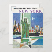 アメリカン航空のヴィンテージ旅行ポスター ポストカード (正面/裏面)