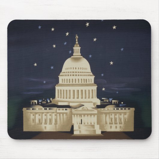 アメリカン航空のヴィンテージ旅行ポスター マウスパッド (正面)