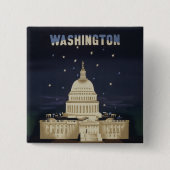 アメリカン航空のヴィンテージ旅行ポスター 缶バッジ (正面)