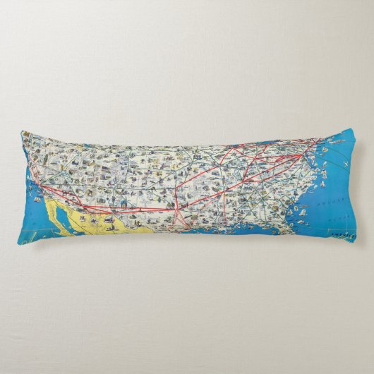 アメリカン航空システム地図 ボディピロー (正面)