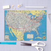 アメリカン航空システム地図 薄葉紙 (クラフト)