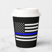 アメリカン薄いブルーライングラフィックデコール 紙コップ (裏面)