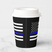 アメリカン薄いブルーライングラフィックデコール 紙コップ (右)