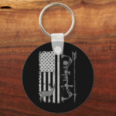 アメリカン鹿狩りボウハンターフラッグアクセサリー キーホルダー (正面)