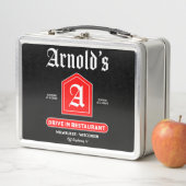 アメリカン1950年代のダイナー メタルランチボックス (インサイチュ)