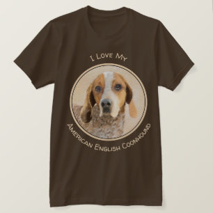 アメリカン·イングリッシュ·クーン絵画ハウンドズ·ドッグ·アート Tシャツ