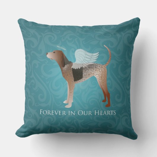 アメリカン・イングリッシュ・コンハウンド・エンジェル・ペット・メモリアル クッション (正面)