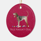 アメリカン・イングリッシュ・コンハウンド・クリスマス セラミックオーナメント (左)