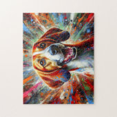 アメリカン・イングリッシュ・コンハウンド・ドッグ・アクリルポートレート ジグソーパズル (縦)