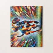 アメリカン・イングリッシュ・コンハウンド・ドッグ・アクリルポートレート ジグソーパズル (縦)