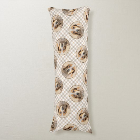 アメリカン・イングリッシュ・コンハウンド・レディ絵を描ックの犬 ボディピロー (正面縦)