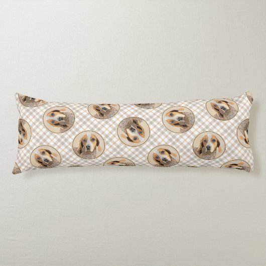 アメリカン・イングリッシュ・コンハウンド・レディ絵を描ックの犬 ボディピロー (正面)