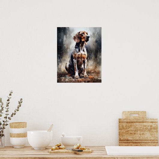 アメリカン・イングリッシュ・ハウンド・ドッグ・アートプリントポスター ポスター (キッチン)