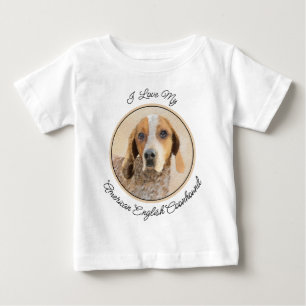 アメリカン・イングリッ絵画グ・ハウンド – Dog Artベビー ベビーTシャツ