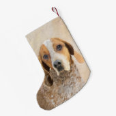 アメリカン・イングリッ絵画グ・ハウンド – Dog Art スモールクリスマスストッキング (裏面 (吊り時))